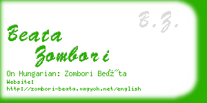 beata zombori business card